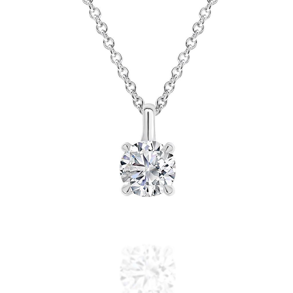 Classic Solitaire Diamond Pendant in White Gold 0.50ct