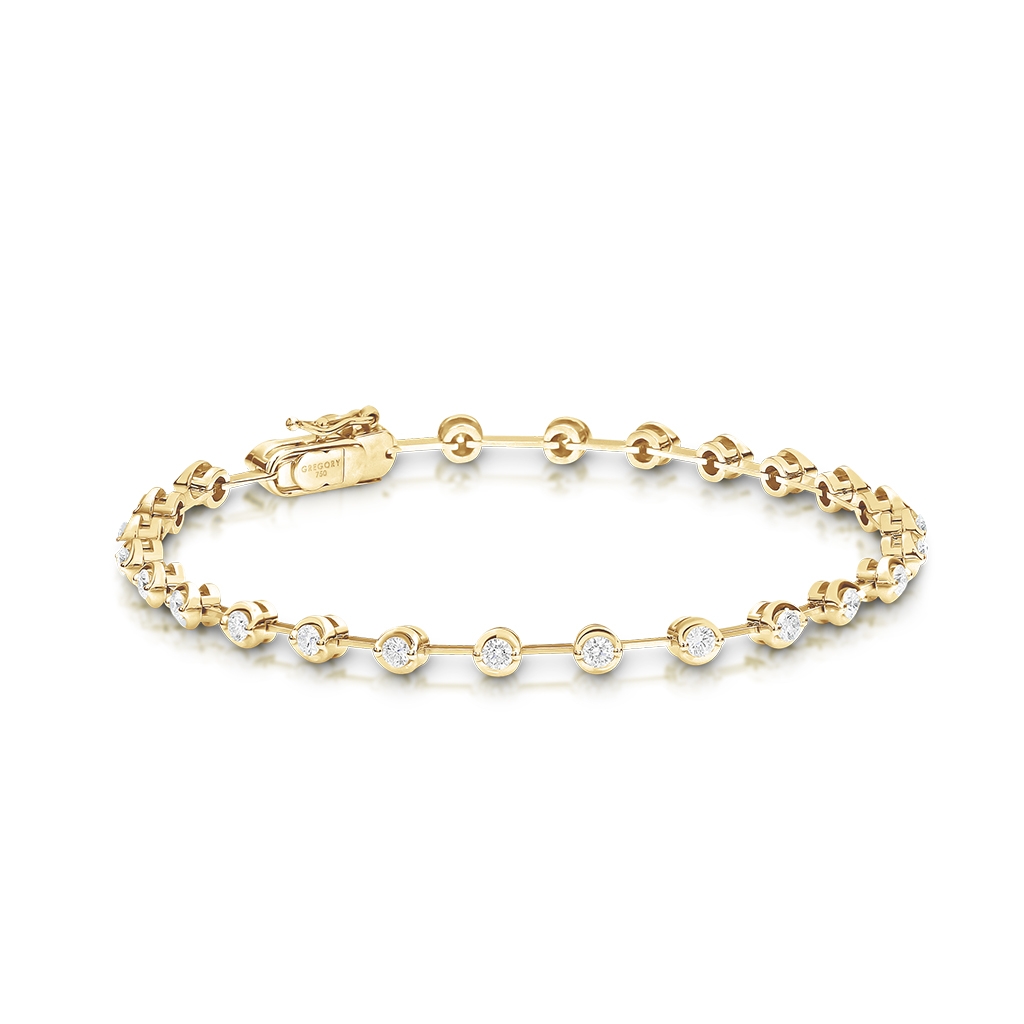 1.00ct Classic Diamond Bar Bracelet Yellow Gold