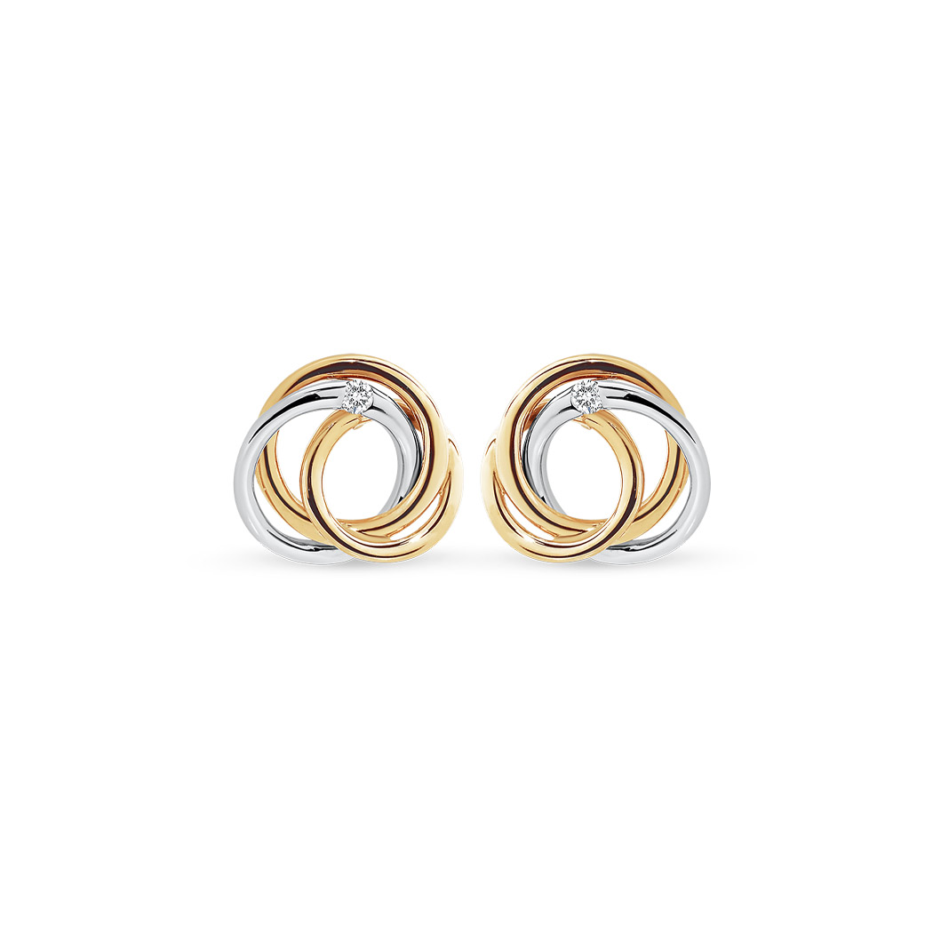 Petite Circle Trio Diamond Stud Earrings