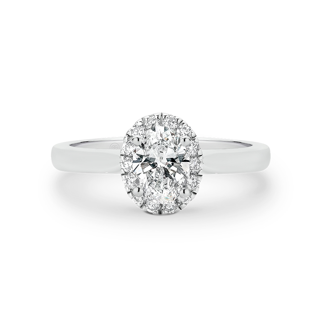 Oval Shape Diamond Halo Engagement Ring
