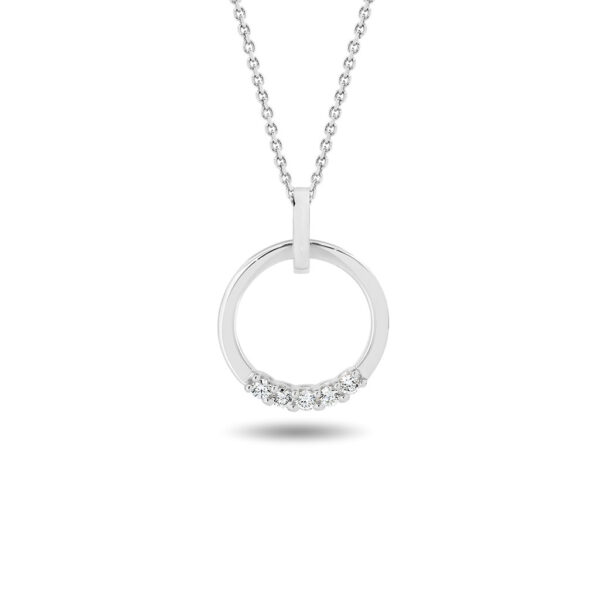 Circle Diamond Drop Pendant in White Gold, Gregory Diamond - 232746 WG