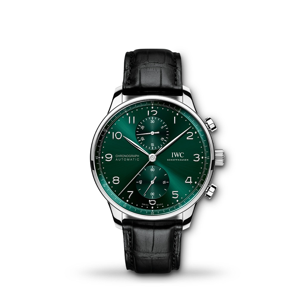 IWC Portugieser Chronograph 41mm Black Alligator Leather Strap