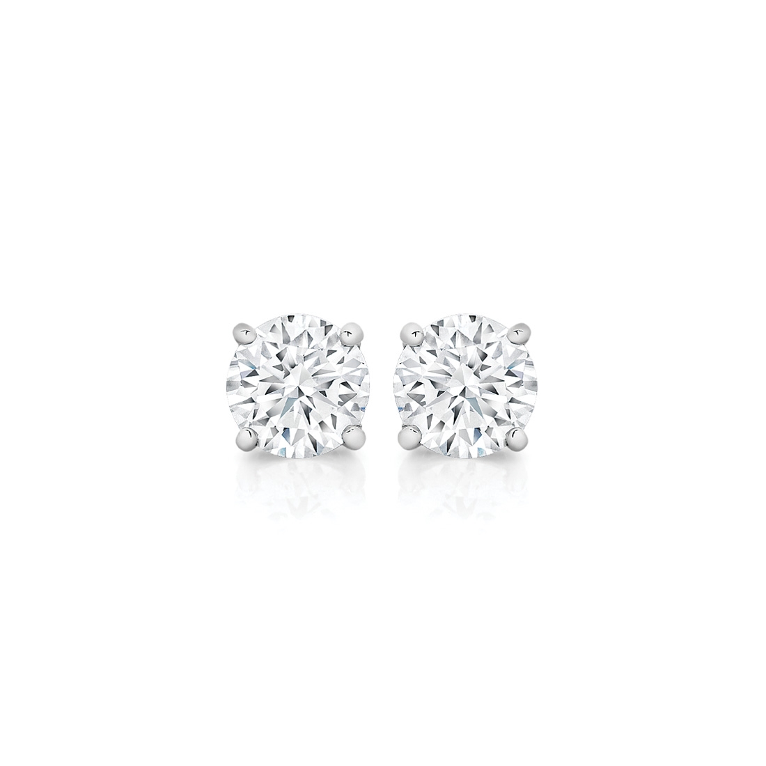 Cubic Zirconia Silver Four Claw Small Harlow Earrings