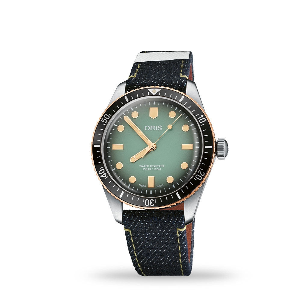 ORIS x Momotaro Green Dial 40mm Textile Strap