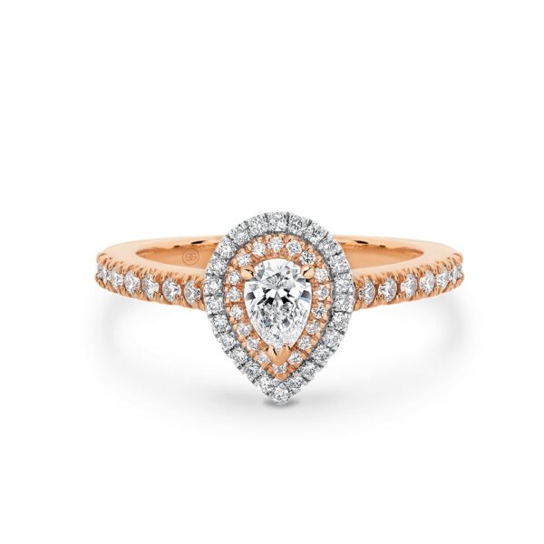 Pear Shape Double Halo Diamond Engagement Ring. Model# A2291