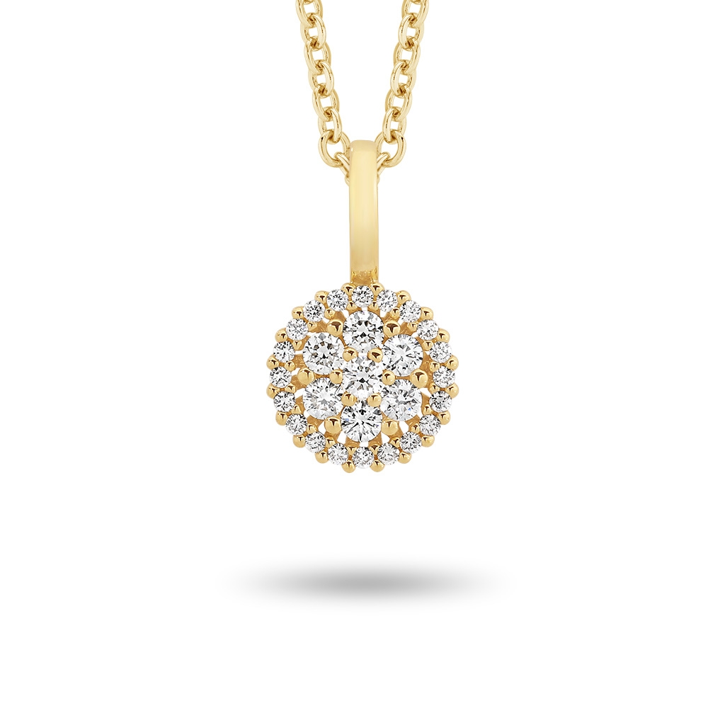 Round Cluster Diamond Pendant