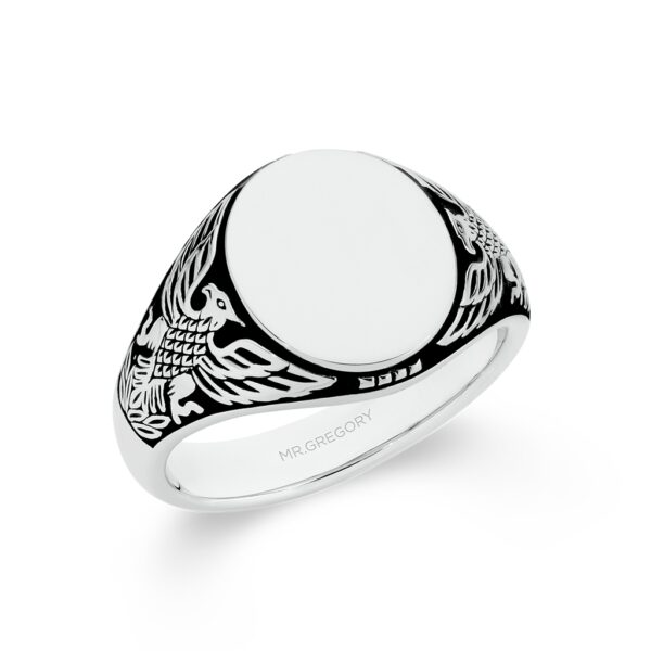 Mr Gregory Sterling Silver Eagle Signet Ring | MRG-R6