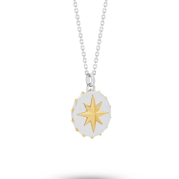 Mr Gregory Sterling Silver & Gold Plated North Star Necklace | MRG-N10