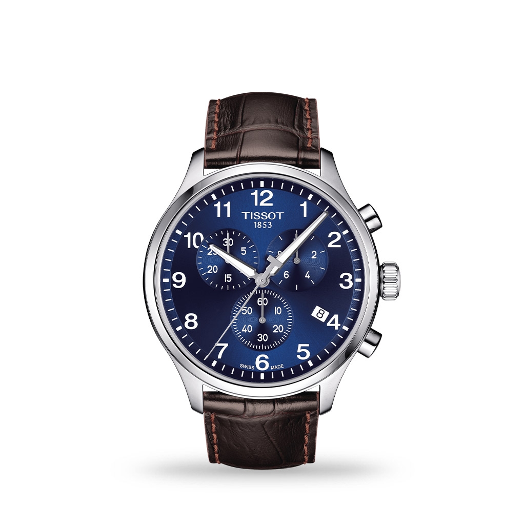 Tissot T-Sport Chrono XL Classic Quartz 45mm Blue Dial Leather Strap