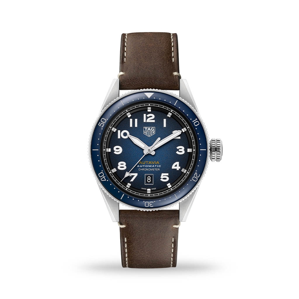 TAG Heuer Autavia 42mm Blue Dial Leather Band