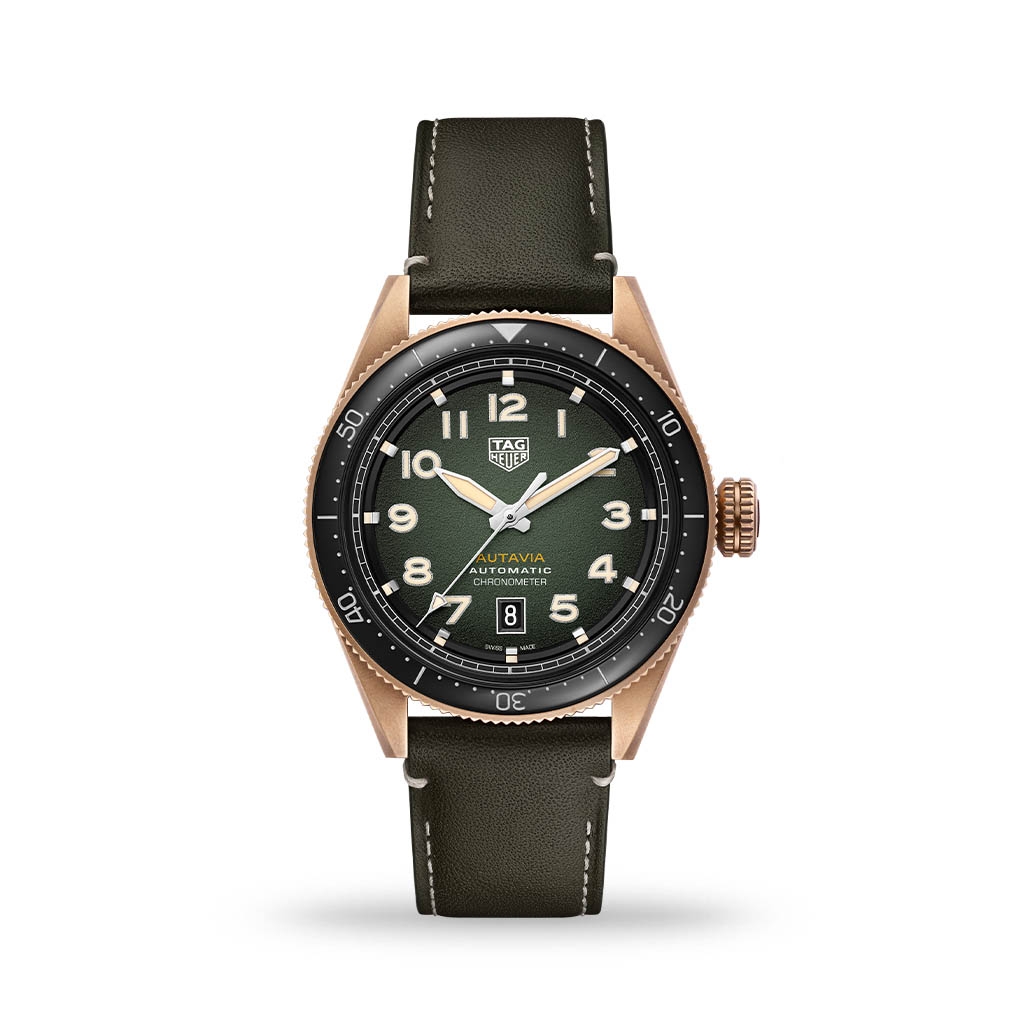 TAG Heuer Autavia 42mm Bronze Brown Leather Band