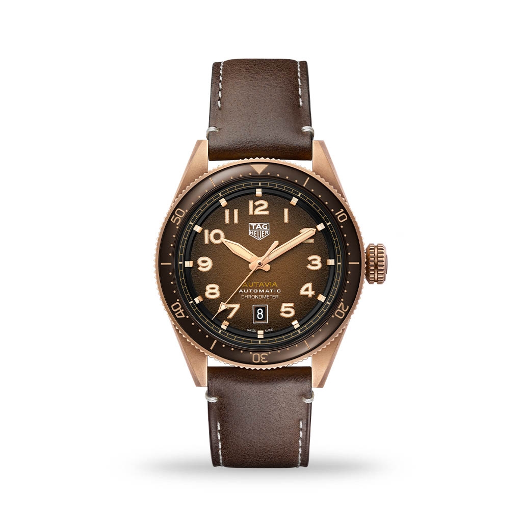 TAG Heuer Autavia 42mm Brown Dial Leather Band