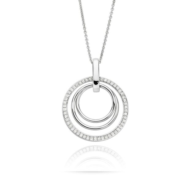 Three Circle Diamond Pendant in 18K White Gold #232222
