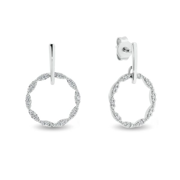 Fancy Circle Diamond Drop Earrings | Gregory Jewellers