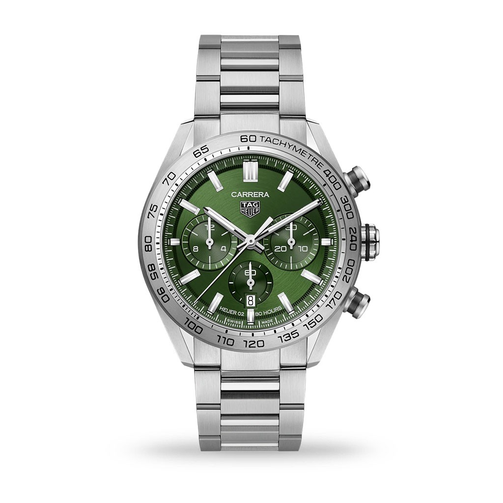 TAG Heuer Carrera Automatic Chronograph Green Dial 44mm Bracelet