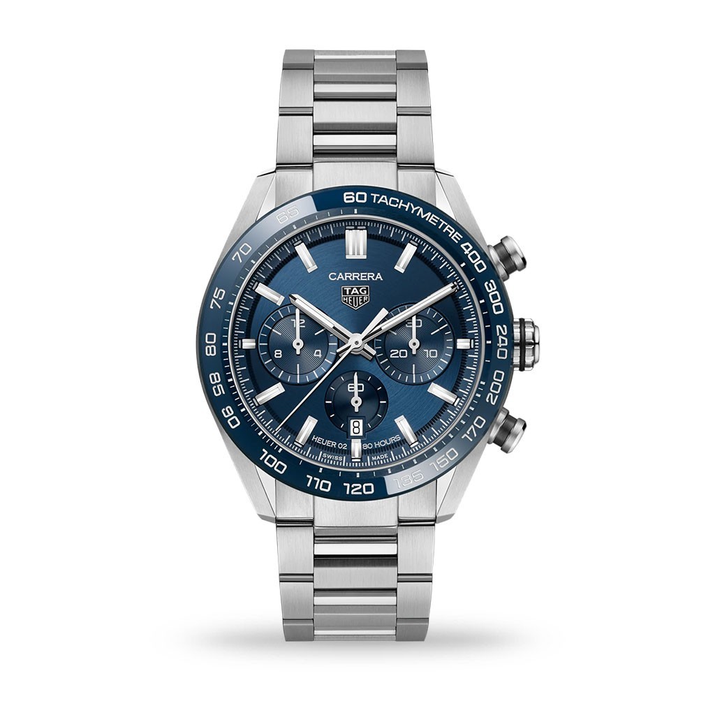 TAG Heuer Carrera Automatic Chronograph Blue Dial 44mm Bracelet