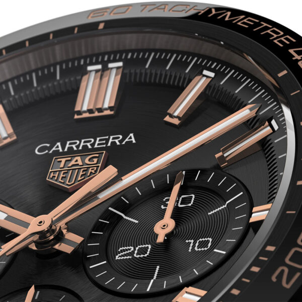 TAG Heuer Carrera Automatic Chronograph 44mm Leather band. Model: CBN2A5A.FC6481