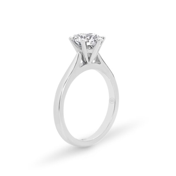 Round Brilliant six claw Solitaire Diamond Engagement Ring. Model: A2262