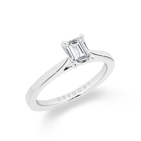 Emerald Cut Solitaire Diamond Engagement Ring - Model: A2407