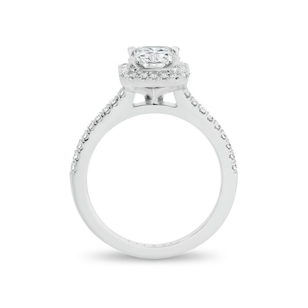 Radiant Cut Halo Diamond Engagement Ring. Model: A2414