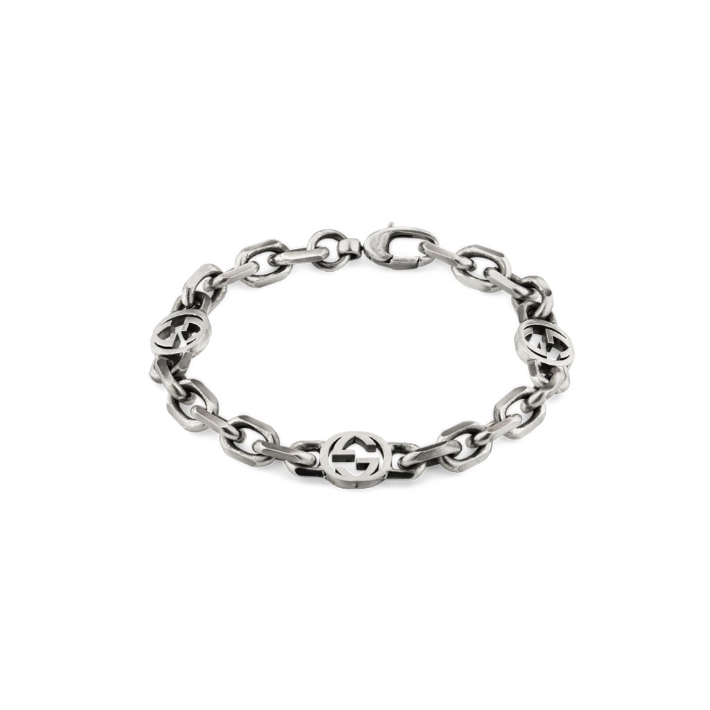 Gucci Double G Bracelet in Aged Silver