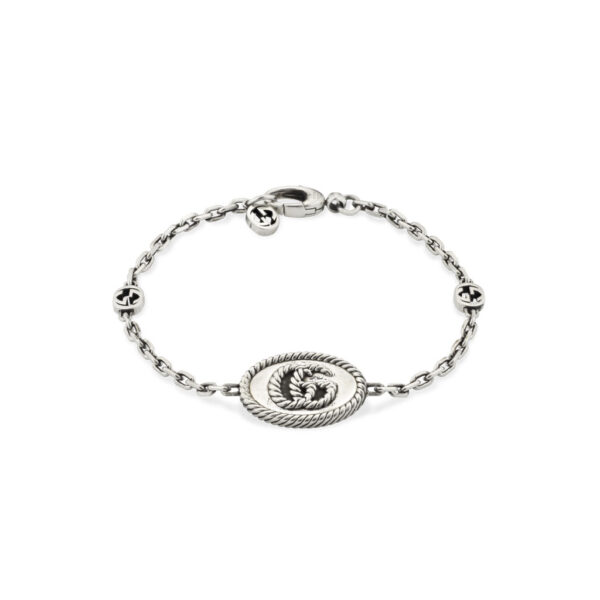 Gucci Double G Bracelet in Aged Silver | YBA627749001