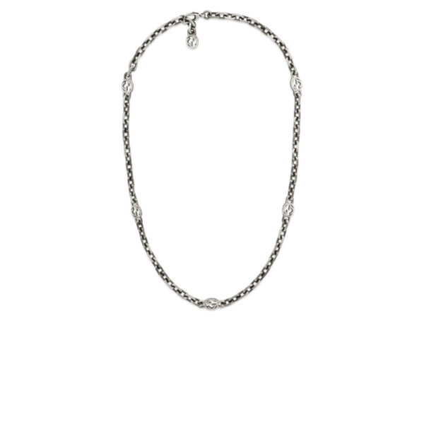 Gucci Interlocking G Necklace in Aged Silver | YBB616941001