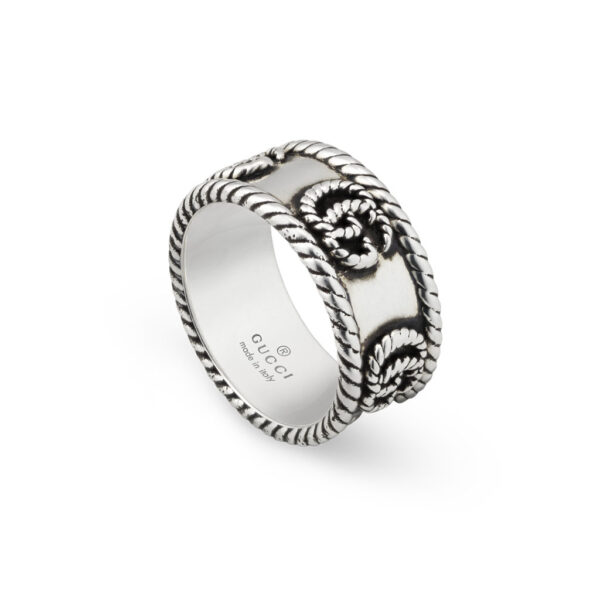 Gucci Double G Ring in Aged Silver - YBC627729001