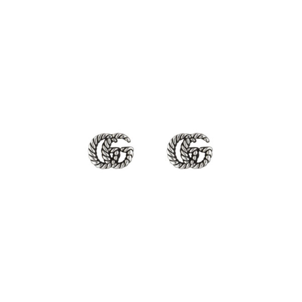 Gucci Double G Earrings in Aged Silver | YBD627755001