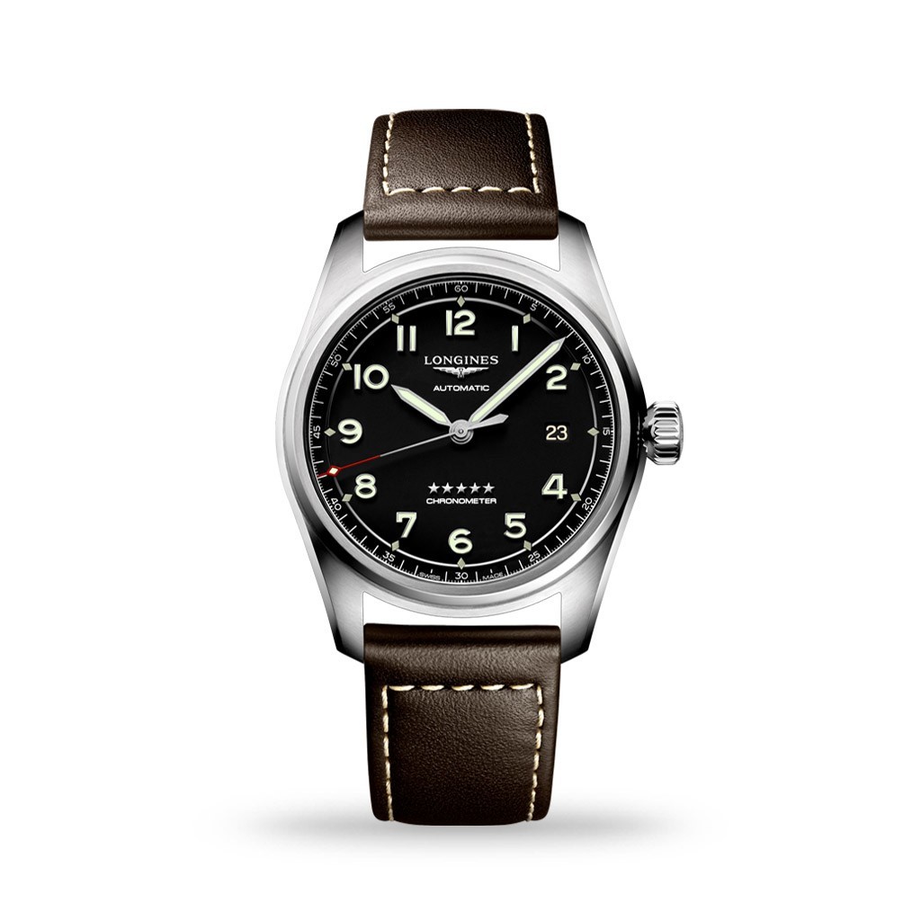 Longines Spirit Automatic 40mm Automatic Dark Brown Leather Strap