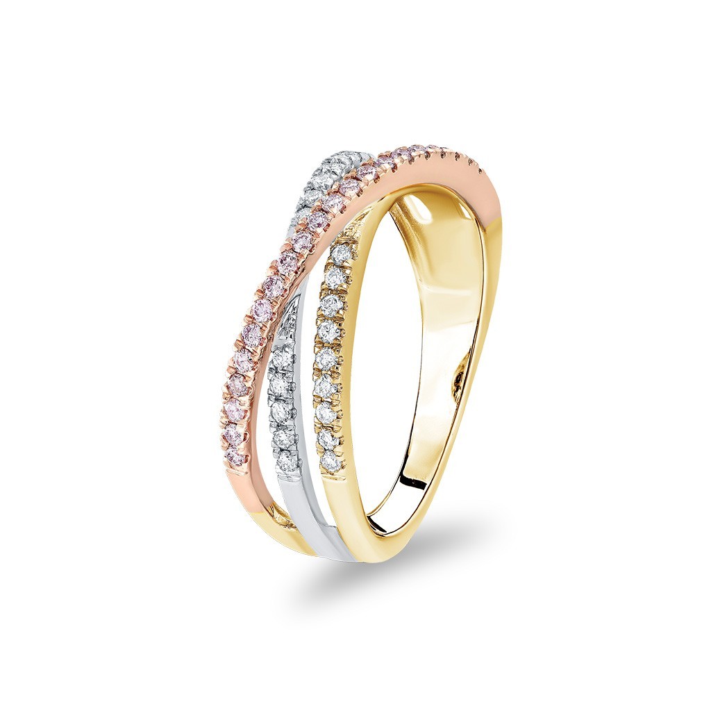 White & Argyle Pink Diamond Blush Aida Dress Ring