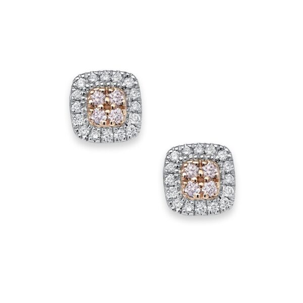 White & Argyle Pink Diamond Blush Hope Cluster Earrings | BPE-CUCSB0101