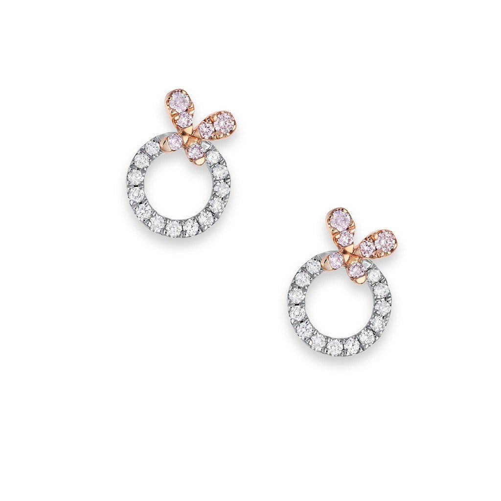 White &#038; Argyle Pink Diamond Blush Petali Earrings