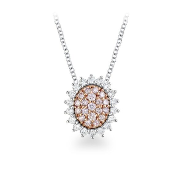 White & Argyle Pink Diamond Blush Odette Cluster Pendant | BPP-OVCNB0101