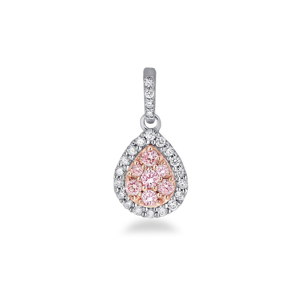 White &#038; Argyle Pink Diamond Blush Penelope Halo Pendant