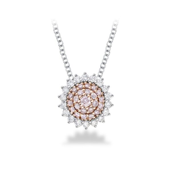 White & Argyle Pink Diamond Blush Santini Cluster Pendant | BPP-RDCNB0301