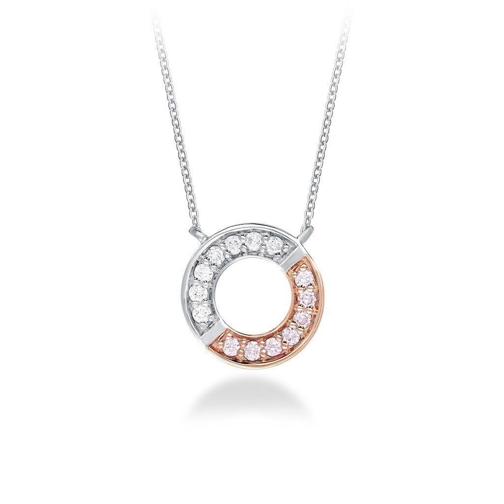 Kimberley White & Argyle Pink Diamond Blush Gemini Pendant