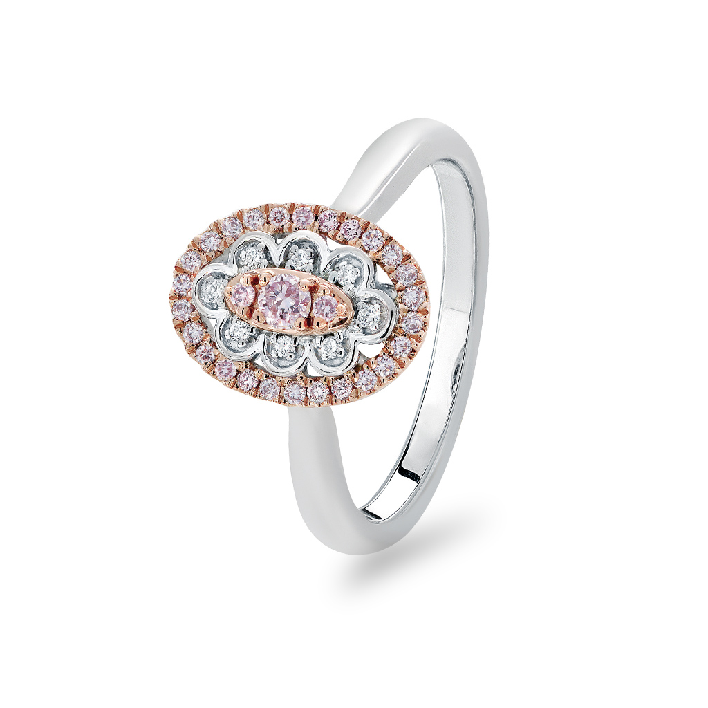 Kimberley White &#038; Argyle Pink Diamond Blush Clara Ring