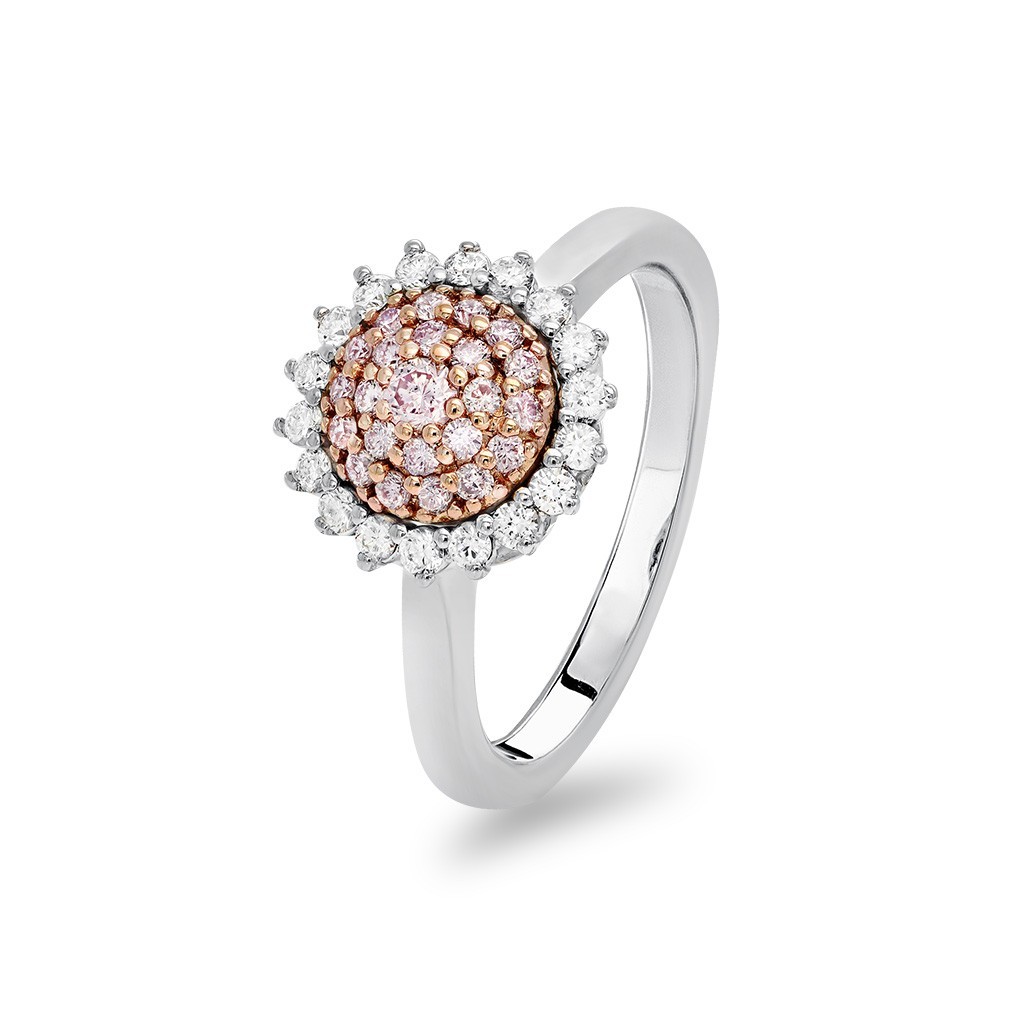 Kimberley White &#038; Argyle Pink Diamond Blush Santini Ring