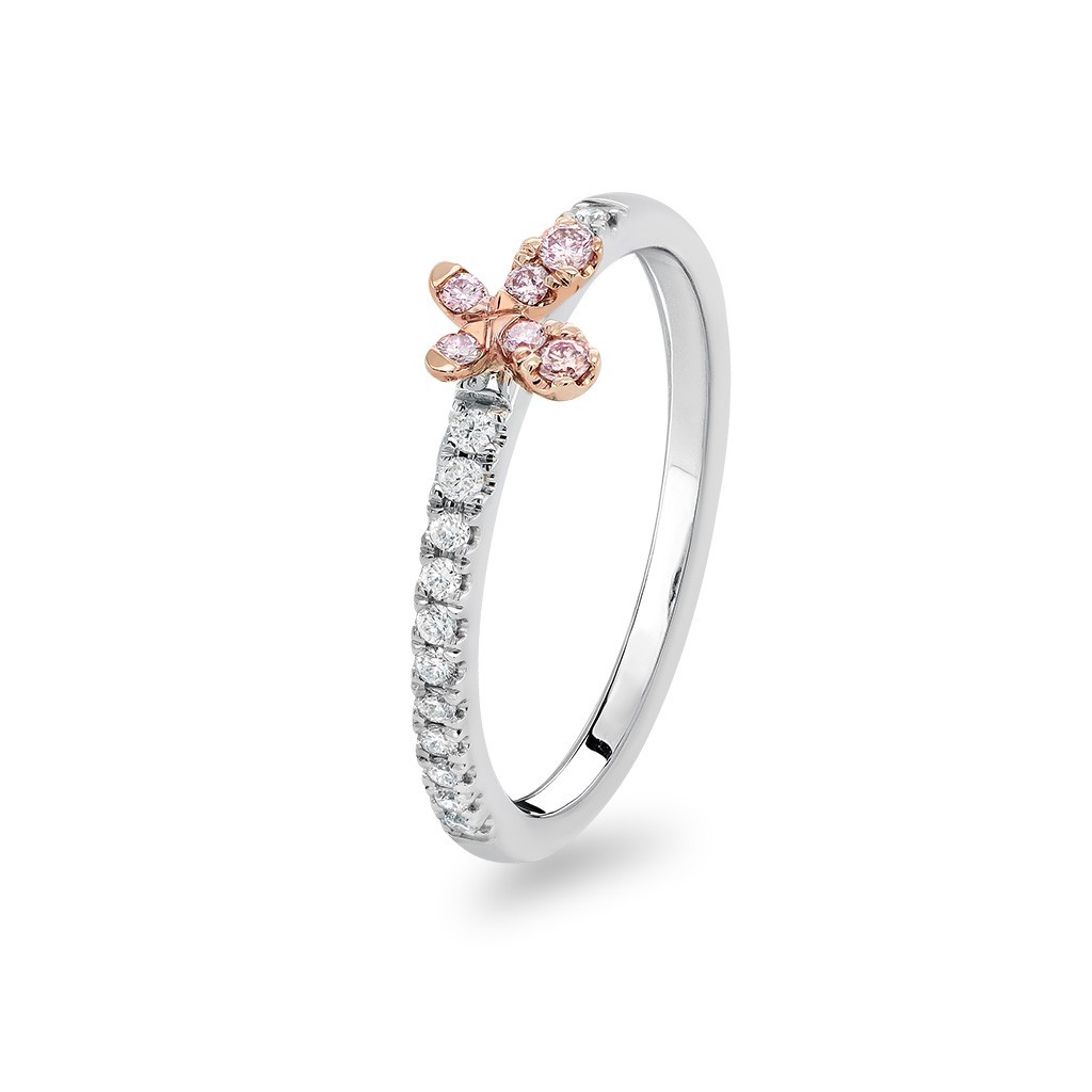 White & Argyle Pink Diamond Blush Tillie Ring