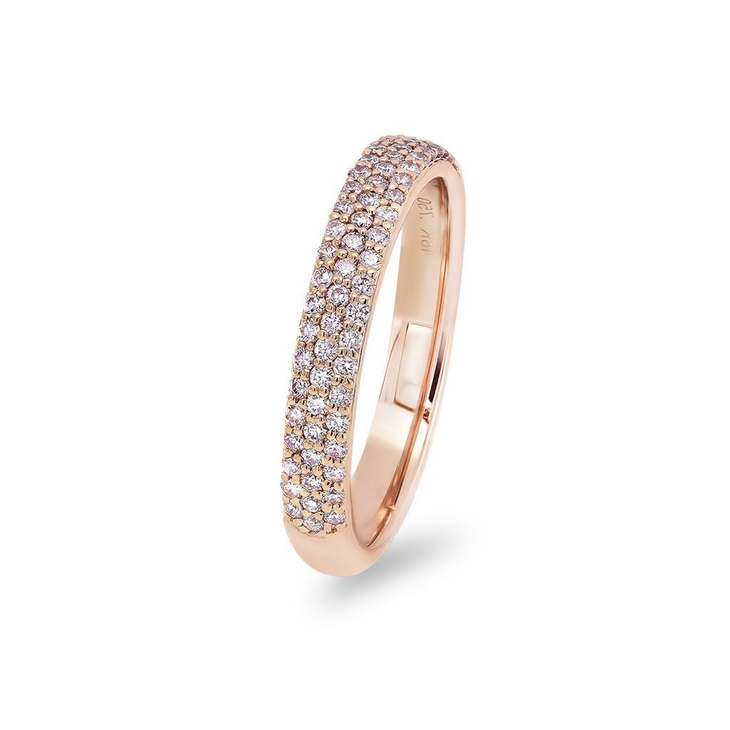 Argyle Pink Diamond Blush Sugar Pave Set Band