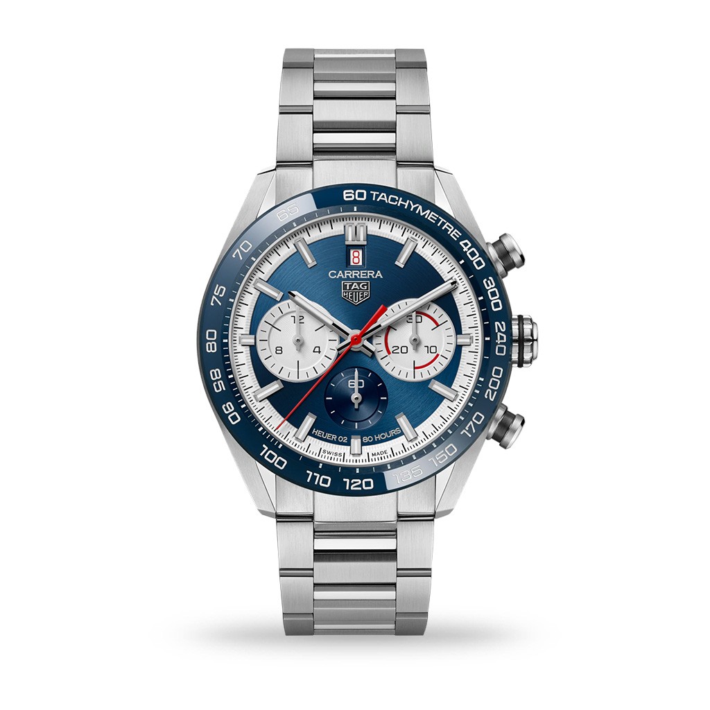 TAG Heuer Carrera Automatic Chronograph Blue Dial 44mm Bracelet