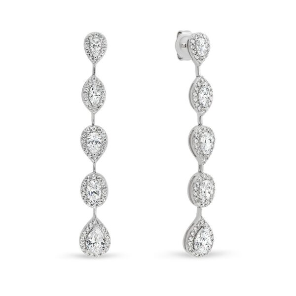 Leyla Rose Crystal Cubic Zirconia Fancy Halo Drop Earrings | LR-ED72