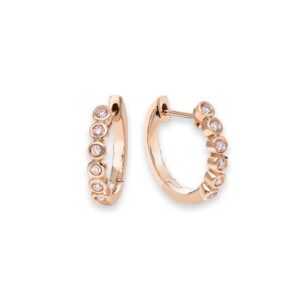 Kimberley White & Argyle Pink Diamond Birgitte Hoop Earrings | PKE-RDHSR0101