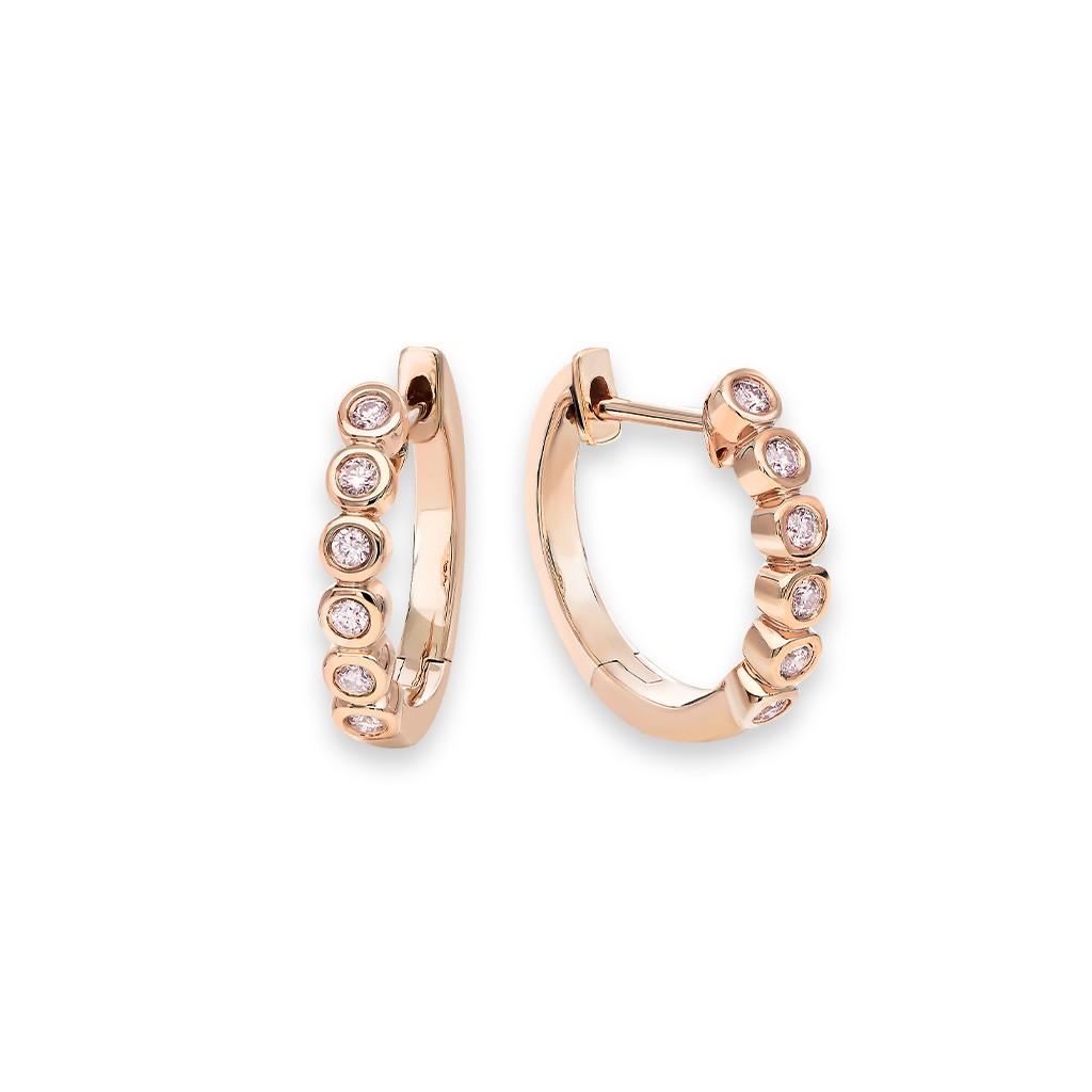 Kimberley White &#038; Argyle Pink Diamond Birgitte Hoop Earrings