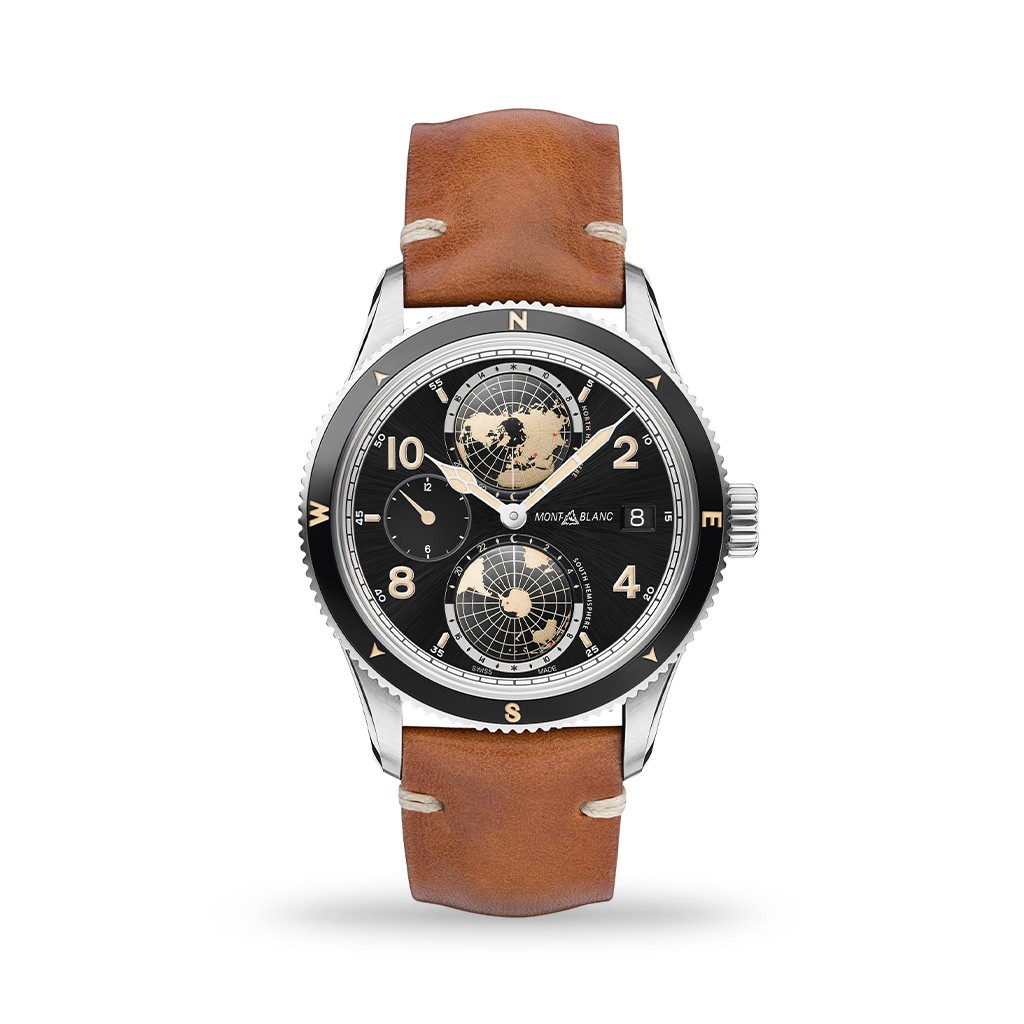 Montblanc 1858 Geosphere Automatic Black Dial 42mm Leather