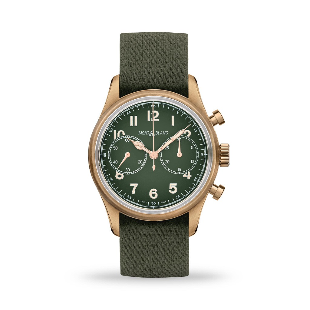 Montblanc 1858 Automatic Chronograph 42mm Khaki Green Strap