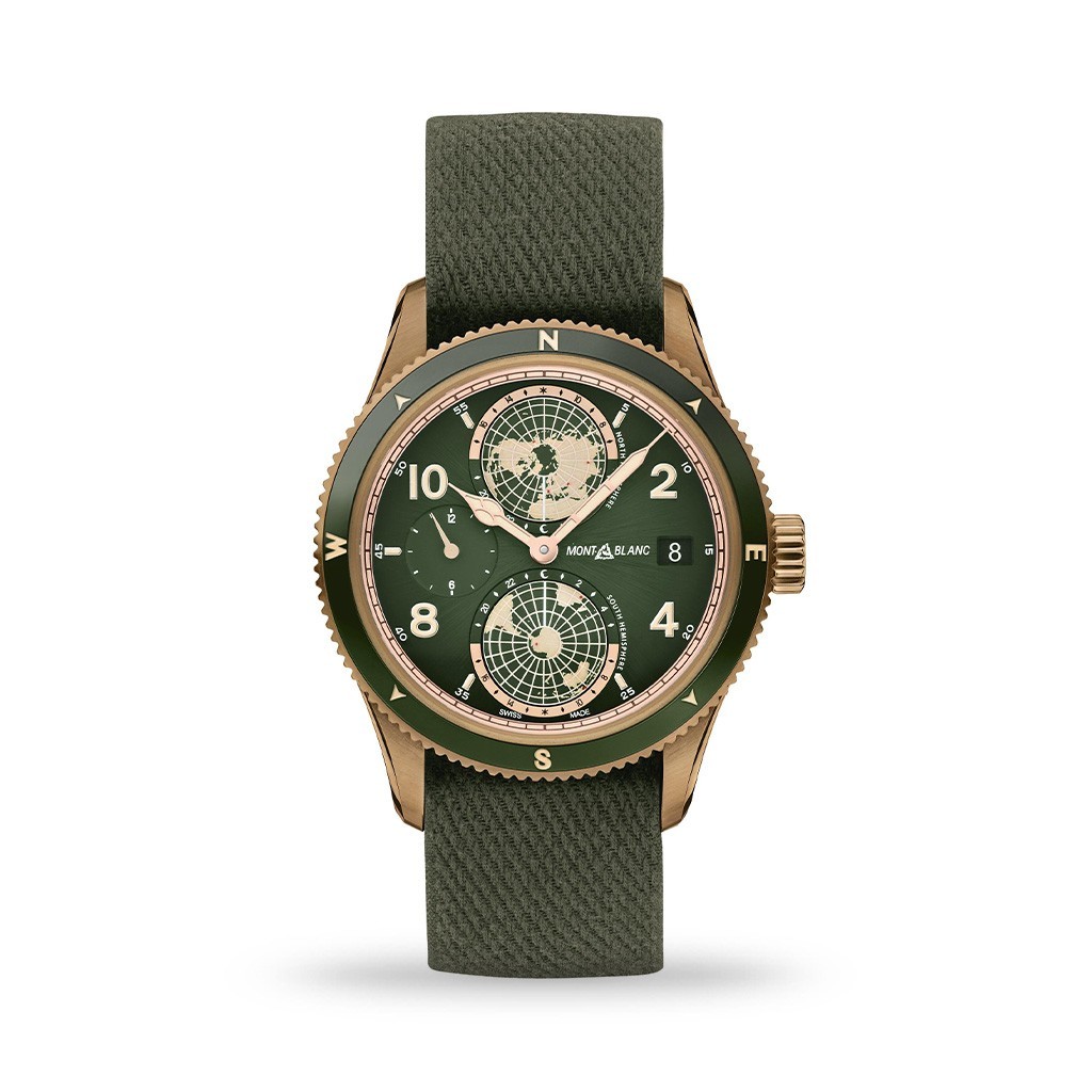 Montblanc 1858 Geosphere Automatic 42mm Khaki Green Strap