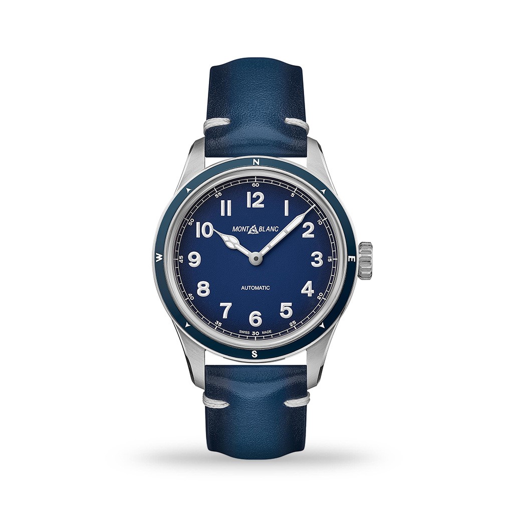 Montblanc 1858 Automatic Blue Dial 40mm Blue Leather