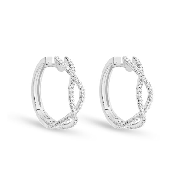 Intertwind Diamond Hoop Earrings White Gold 737525 WG